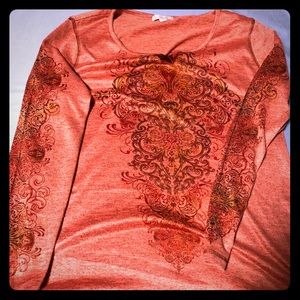 Long sleeve printed top